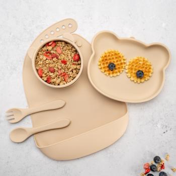 Set diversificare, appekids, 100% silicon, panda - bubble beige