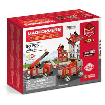 Set magnetic magformers, uimitorul set cu vehicule de interventie