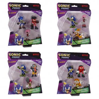 Sonic prime - set 3 figurine, blister, diverse modele, s2