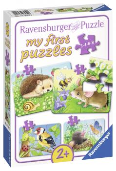 PRIMUL MEU PUZZLE ANIMALE DIN PADURE, 2/4/6/8 PIESE