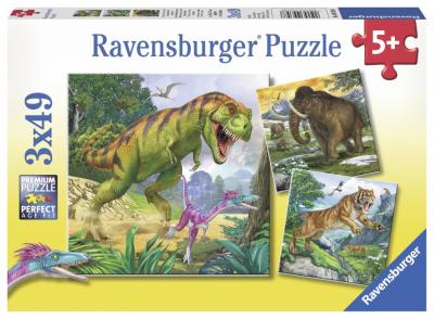 Puzzle dinozauri, 3x49 piese