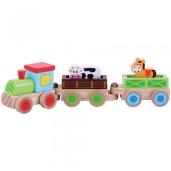 Trenulet  din lemn cu animale - Sun Baby