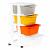 Raft pe roti cu 4 compartimente pentru depozitarea jucariilor modernhome - multicolor