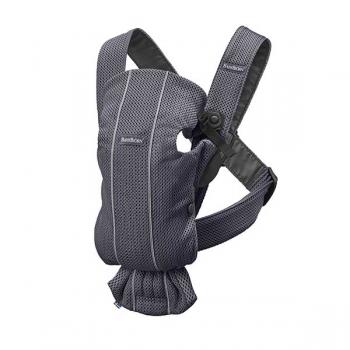 Babybjorn - marsupiu anatomic mini, cu pozitii multiple de purtare, anthracite, 3d mesh