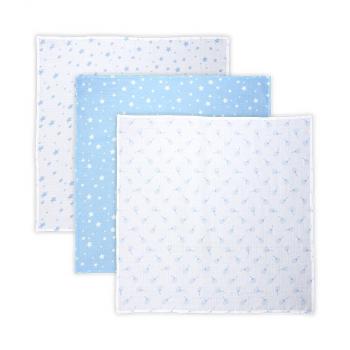 Set 3 scutece din muselin 80x80 cm trio, aquatic mix