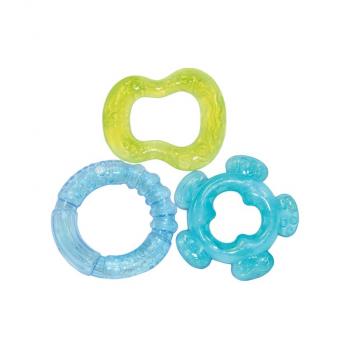 Set 3 jucarii de dentitie bebelusi, 3 luni+, diferite forme, green