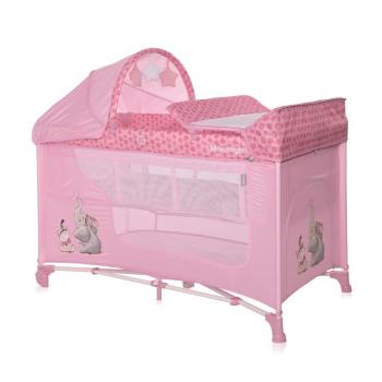 Patut pliabil, moonlight plus, 2 nivele cu accesorii, mellow rose fellows