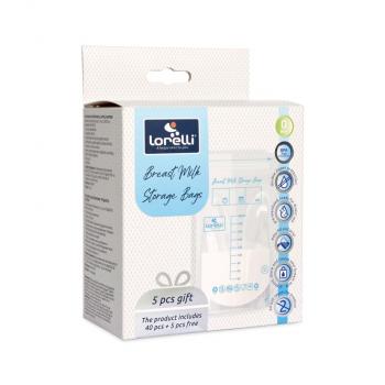 Set 45 pungi pentru depozitarea laptelui matern, transparent