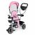 Tricicleta 2 in 1 pentru copii, scaun rotativ 360°, roti din spuma eva, ecotoys wql-066-52 - roz