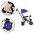 Tricicleta 3 in 1 pentru copii, scaun rotativ 360°, roti din spuma eva, ecotoys wql-066-51 - albastru
