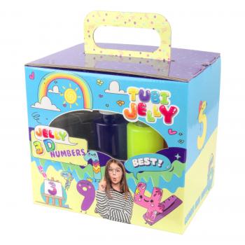 Set tubi jelly (gel modelator) cu 6 culori si acvariu mic ,   numere