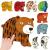 Headu - puzzle tactil contur animale cu piese mari 2-4 ani