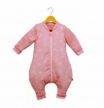 Sac de dormit cu picioruse si maneci, stars in your eyes - pink 70 cm, 2 tog