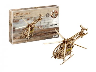 Lume miniaturala de lemn Elicopter