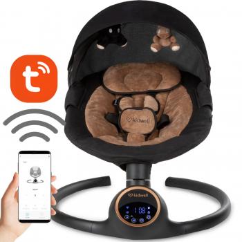 Balansoar leagan electric 2 in 1, bluetooth,  reve negru auriu