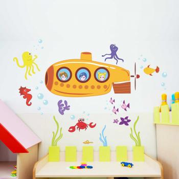 Stickere perete copii Submarin - 100 x 64 cm