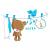 Stickere perete copii Blue Teddy - 71 x 50 cm