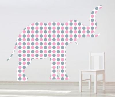 Sticker decorativ Giant Elephant pentru fetite - 121 x 96 cm