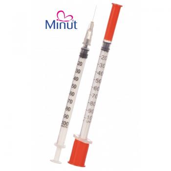 Seringa insulina Minut 1 ml ac fix 29G x 1/2", 0.33x13 mm - 100 buc