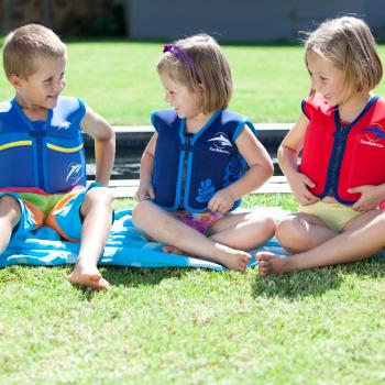 Konfidence - Vesta inot copii cu sistem de flotabilitate ajustabil The Original blue palm 6-7 ani