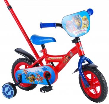 Bicicleta copii Volare Paw Patrol, cu roti ajutatoare si maner parental 10"