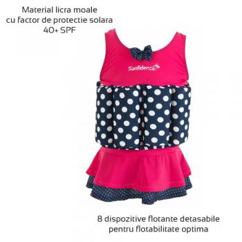 Konfidence - Costum inot copii cu sistem de flotabilitate ajustabil Pink Skirt 2-3 ani