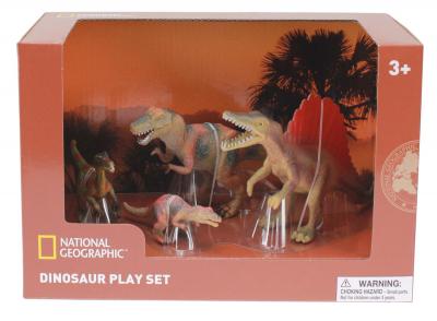 Set 4 figurine - Troodon, Spinosaurus, Tyrannosaurus si Puiul