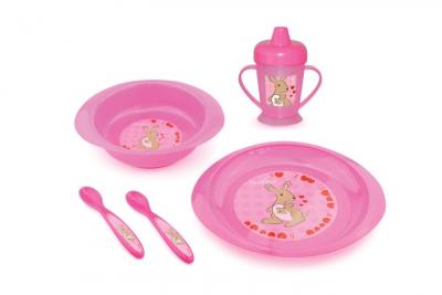 Nuvita set de masa pentru copii mici 4 buc. pink - 1495