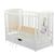 Patut din lemn Timmi Girafa 120x60 cm cu sertar Alb + Saltea 10 cm