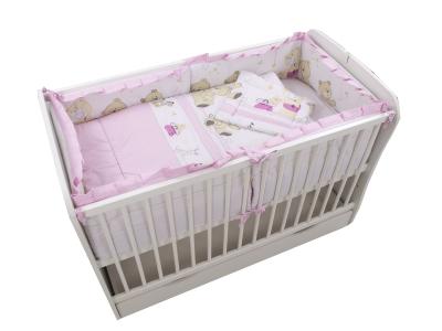 Lenjerie MyKids Teddy Play Pink M1 4+1 Piese 120x60