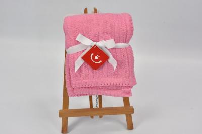 Bobobaby patura tricotata chenille 76x102 cm - pink