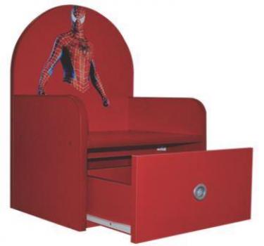 Scaunel pentru copii Spider Man cu sertar