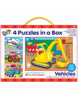 Set 4 puzzle-uri Vehicule (4, 6, 8, 12 piese)