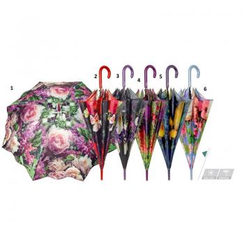 Umbrela automata baston (6 modele flori) - Perletti