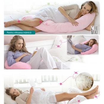 Perna Gravida 3 in 1 Husa Bumbac Model Inimioare 165 cm