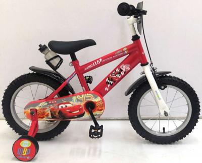 Bicicleta Volare Cars pentru baieti 14 inch cu roti ajutatoare partial montata