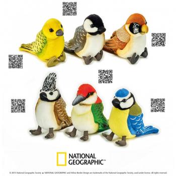 Jucarie din plus National Geographic Pasare colorata 14 cm