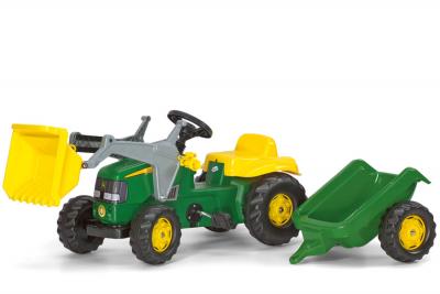 Tractor Cu Pedale Si Remorca Copii Rolly Toys 023110 Verde