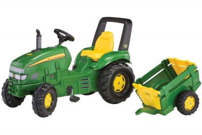 Tractor Cu Pedale Si Remorca Copii Rolly Toys 035762 Verde
