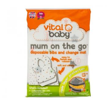 Kit Mum On The Go (3 bavete+1 saltea de infasat), Vital Baby
