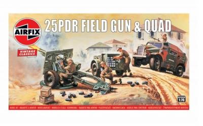 Kit constructie Airfix Vintage Classics - 25pdr Field Gun & Quad 1:76