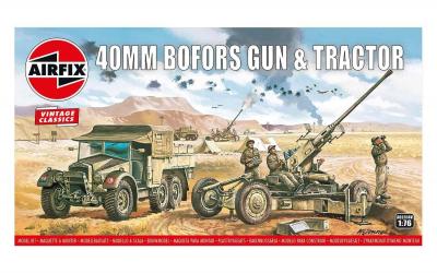 Kit cosntructie Airfix Vintage Classics - Bofors 40mm Gun & Tractor 1:76