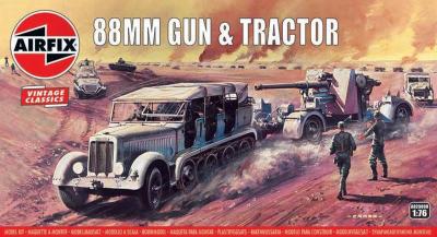 Kit constructie Airfix Vintage Classics - 88mm Gun & Tractor 1:76