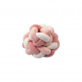 Protectie laterala, bubaba, pentru patut bebe, tip bumper impletit, din bumbac, 235x15 cm, pink white