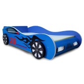 Pat in forma de masina, Blue Car, 160x80 cm