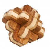 Joc logic iq din lemn bambus 3d round knot