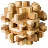 Joc logic iq din lemn bambus magic blocks puzzle 3d