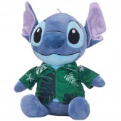 Jucarie din plus stitch hawaii cu camasa verde, lilo & stitch, 28 cm