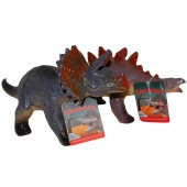 Set 2 figurine dinozauri din cauciuc, triceratops si stegosaurus, 32-34 cm