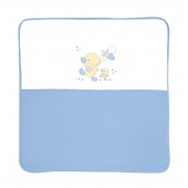 Patura bumbac bebe, za za, 90x90 cm, blue